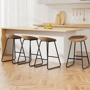 Ludovic PU Leather Counter Stool Set of 4 – Brown — image 1
