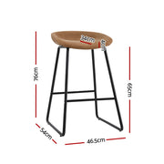Ludovic PU Leather Counter Stool Set of 4 – Brown — image 2