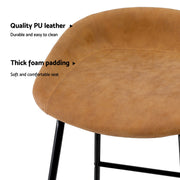Ludovic PU Leather Counter Stool Set of 4 – Brown — image 6