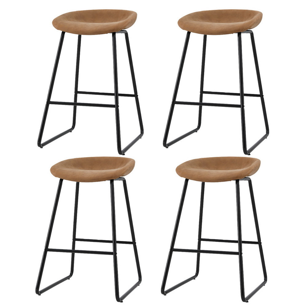 Ludovic PU Leather Counter Stool Set of 4 – Brown — image 7