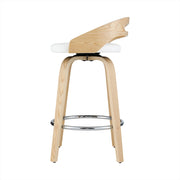 Farlow PU Leather Swivel Bar Stool Set of 2 – White
