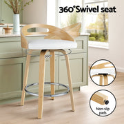 Farlow PU Leather Swivel Bar Stool Set of 2 – White