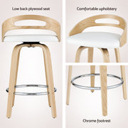 Farlow PU Leather Swivel Bar Stool Set of 2 – White