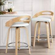 Farlow PU Leather Swivel Bar Stool Set of 2 – White