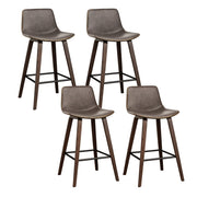 Lennox PU Leather Bar Stool Set of 4 – Walnut