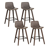 Artiss 4x Bar Stools Vintage Leather Wooden