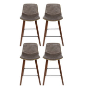 Lennox PU Leather Bar Stool Set of 4 – Walnut