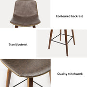 Lennox PU Leather Bar Stool Set of 4 – Walnut