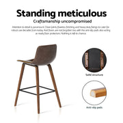 Lennox PU Leather Bar Stool Set of 4 – Walnut