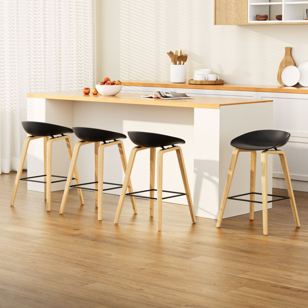 Nico Plastic Backless Kitchen Bar Stool Set of 4 – Black — image 7