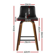 Felipe PU Leather Swivel Bar Stool Set of 4 – Black