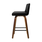 Felipe PU Leather Swivel Bar Stool Set of 4 – Black