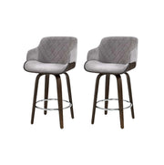 Rivka Velvet Swivel Bar Stool Set of 2 – Grey