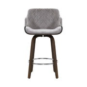 Rivka Velvet Swivel Bar Stool Set of 2 – Grey