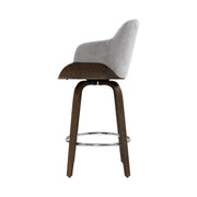 Rivka Velvet Swivel Bar Stool Set of 2 – Grey