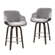 Rivka Velvet Swivel Bar Stool Set of 4 – Grey