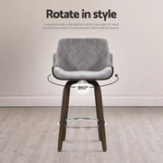 Rivka Velvet Swivel Bar Stool Set of 4 – Grey