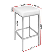 Arlo PU Leather Backless Bar Stool Set of 4 – White — image 2