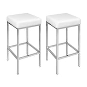 Arlo PU Leather Backless Bar Stool Set of 4 – White — image 3