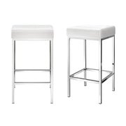 Arlo PU Leather Backless Bar Stool Set of 4 – White — image 7