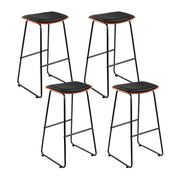 Porter PU Leather Bar Stool Set of 4 – Black