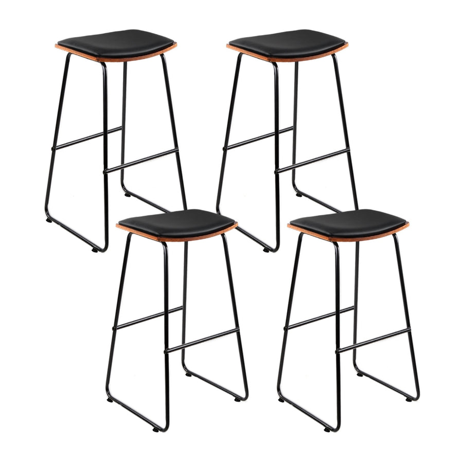 Porter PU Leather Bar Stool Set of 4 – Black