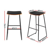 Porter PU Leather Bar Stool Set of 4 – Black
