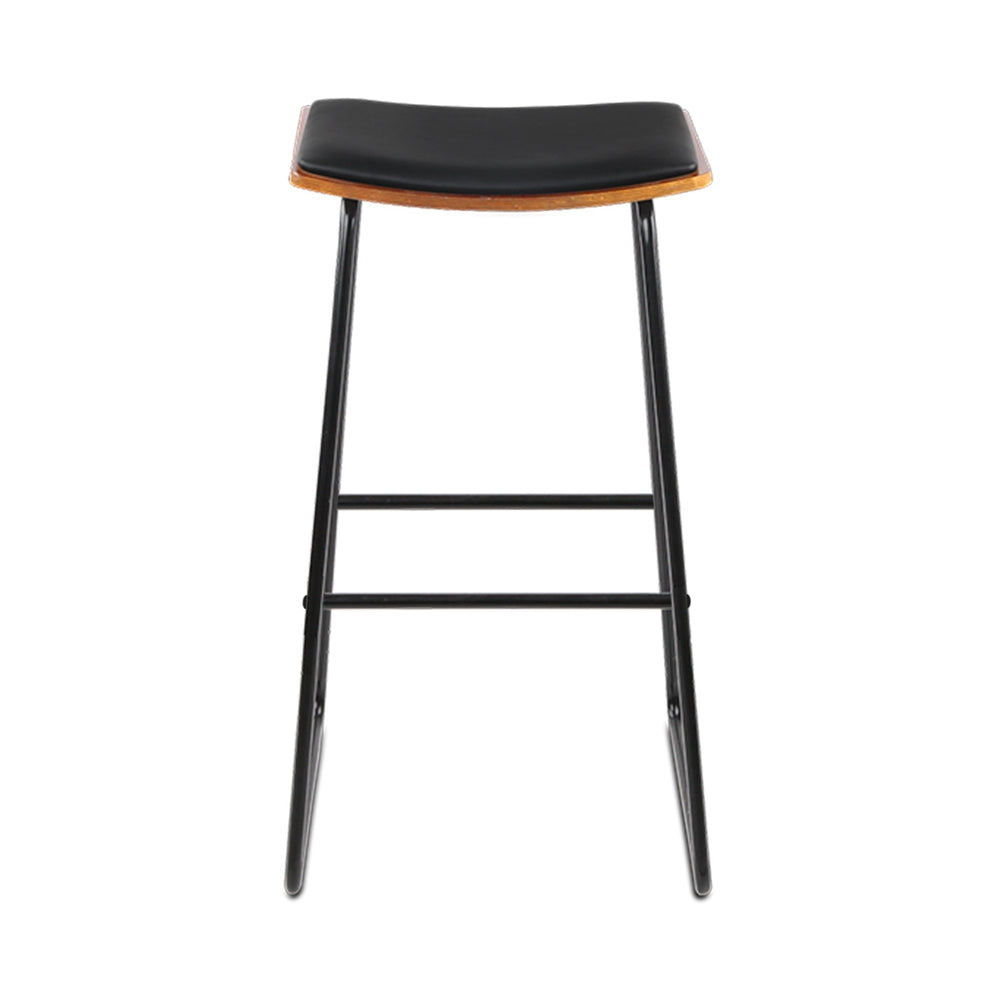 Porter PU Leather Bar Stool Set of 4 – Black