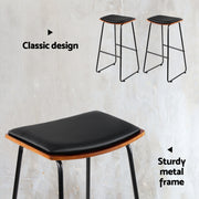 Porter PU Leather Bar Stool Set of 4 – Black