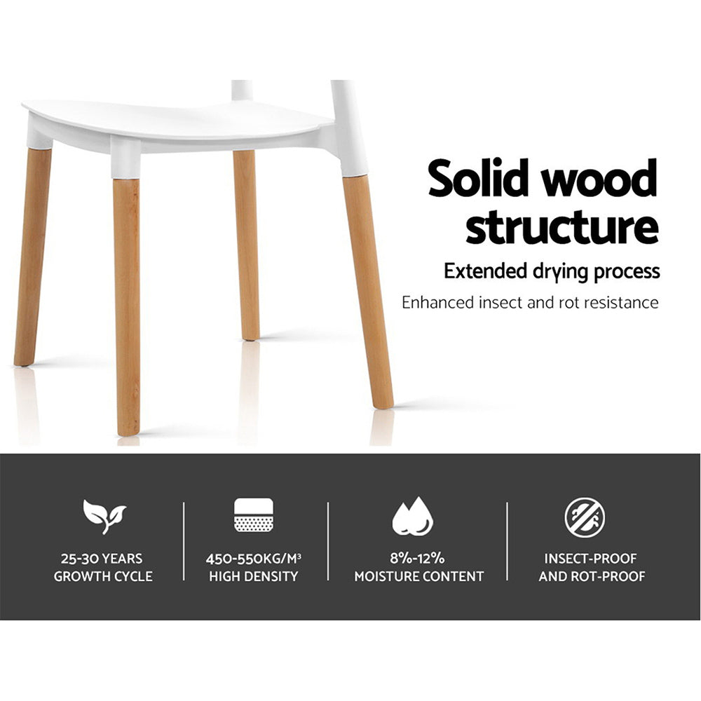 Parker Wooden Dining Chair Set of 4 – White
