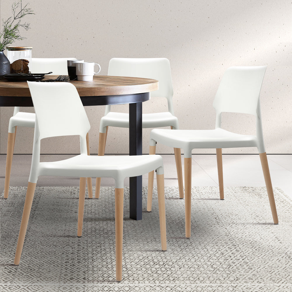 Parker Wooden Dining Chair Set of 4 – White