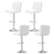 Noel PU Leather Gas-Lift Swivel Kitchen Bar Stool Set of 4 – White — image 1