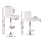 Noel PU Leather Gas-Lift Swivel Kitchen Bar Stool Set of 4 – White — image 2