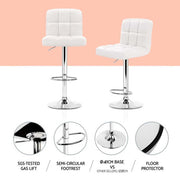 Noel PU Leather Gas-Lift Swivel Kitchen Bar Stool Set of 4 – White — image 4