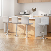 Noel PU Leather Gas-Lift Swivel Kitchen Bar Stool Set of 4 – White — image 7