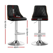 Soren PU Leather & Bentwood Gas-Lift Swivel Bar Stool – Black & Wood — image 2