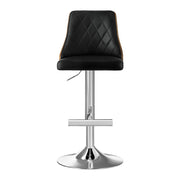 Soren PU Leather & Bentwood Gas-Lift Swivel Bar Stool Set of 2 – Black & Wood — image 3
