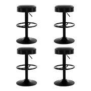 Anton PU Leather Gas-Lift Swivel Bar Stool Set of 4 – Black