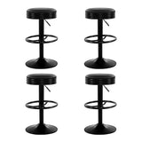 Artiss 4x Bar Stools Leather Padded Gas Lift Black