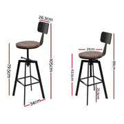Forge Wooden Gas-Lift Swivel Bar Stool Set of 4 – Black