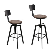 Forge Wooden Gas-Lift Swivel Bar Stool Set of 4 – Black