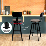 Forge Wooden Gas-Lift Swivel Bar Stool Set of 4 – Black