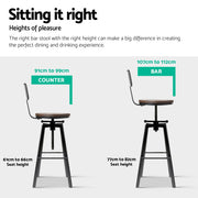 Forge Wooden Gas-Lift Swivel Bar Stool Set of 4 – Black