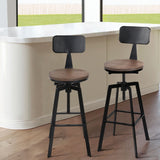 Artiss 4x Bar Stools Kitchen Dining Chairs Adjustable Wood Stool w/Backrest