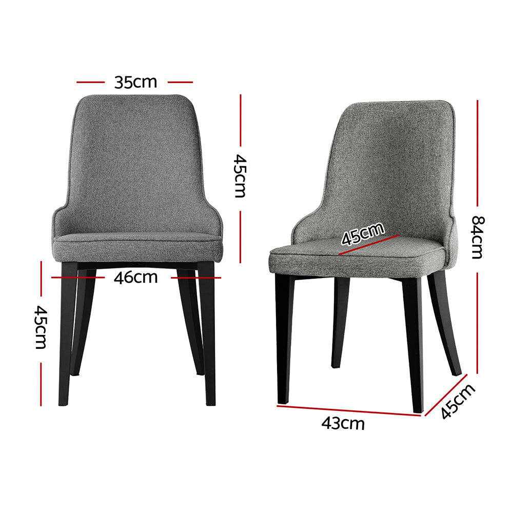 Pierce Fabric Dining Chair Set of 2 – Grey
