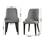 Pierce Fabric Dining Chair Set of 2 – Grey