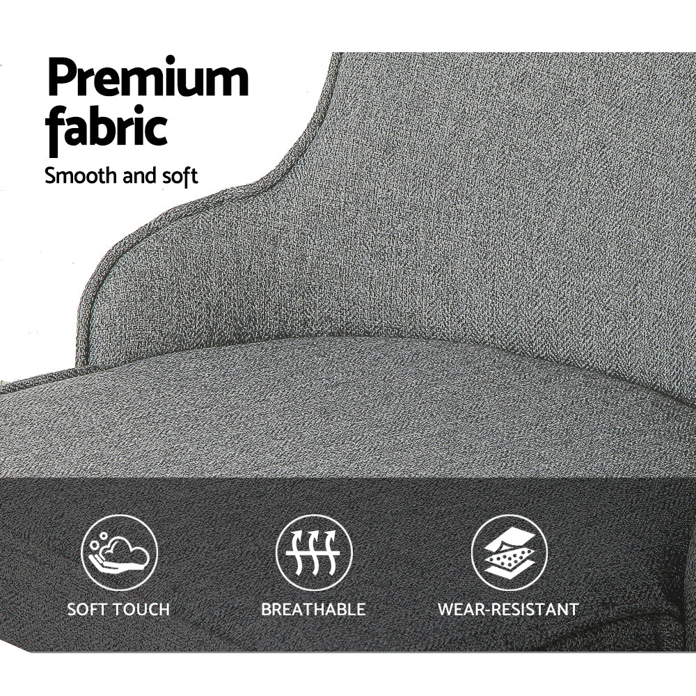 Pierce Fabric Dining Chair Set of 2 – Grey