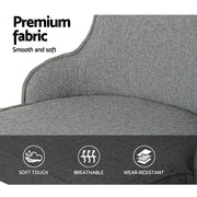 Pierce Fabric Dining Chair Set of 2 – Grey