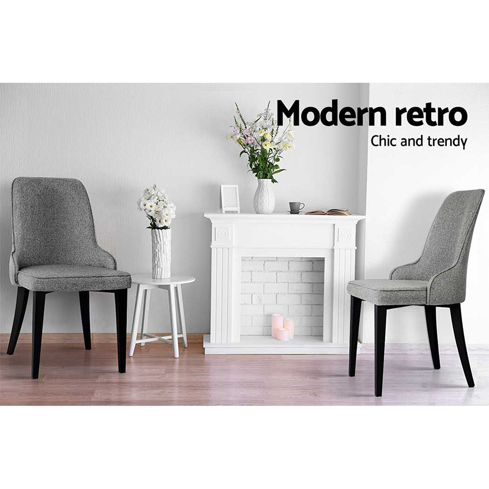 Pierce Fabric Dining Chair Set of 2 – Grey