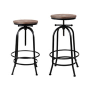 Hudson Wooden Gas-Lift Swivel Bar Stool Set of 4 – Black